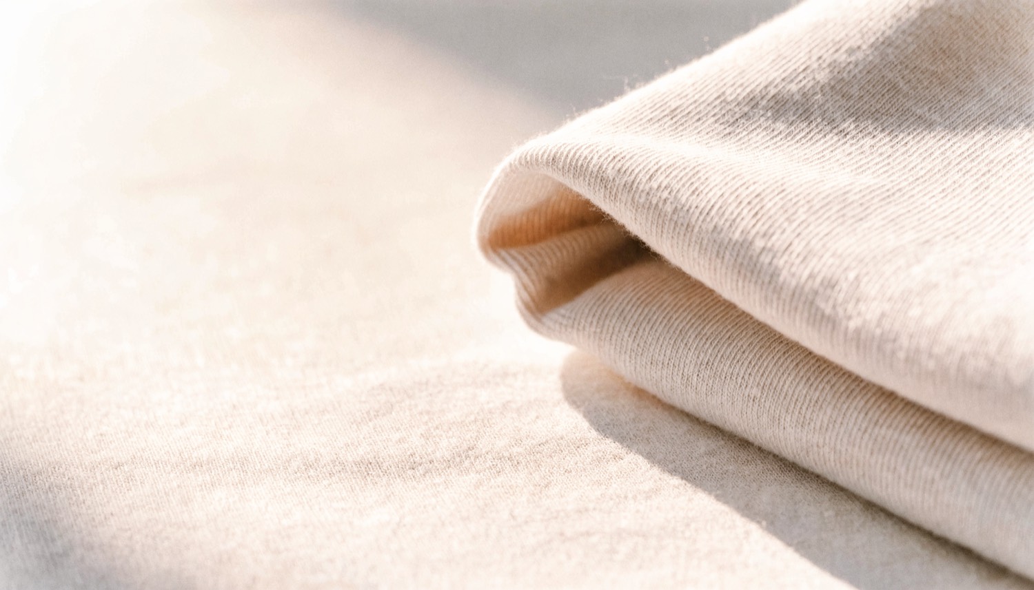 Undyed cotton knit, folded once